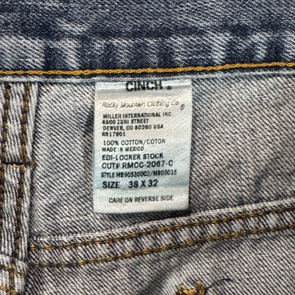Cinch Jeans Mens 38x31 Blue Green Label Relaxed Fit Straight Leg Denim Western